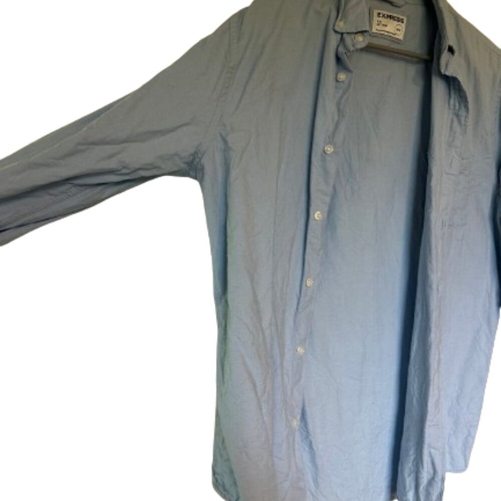 Classy Express Light Blue Button Down - image 4